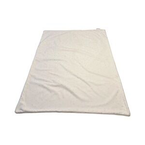 Pottery Barn Kids Ivory Silver Foil Polka Dot Plush Baby Stroller Blanket 30x40